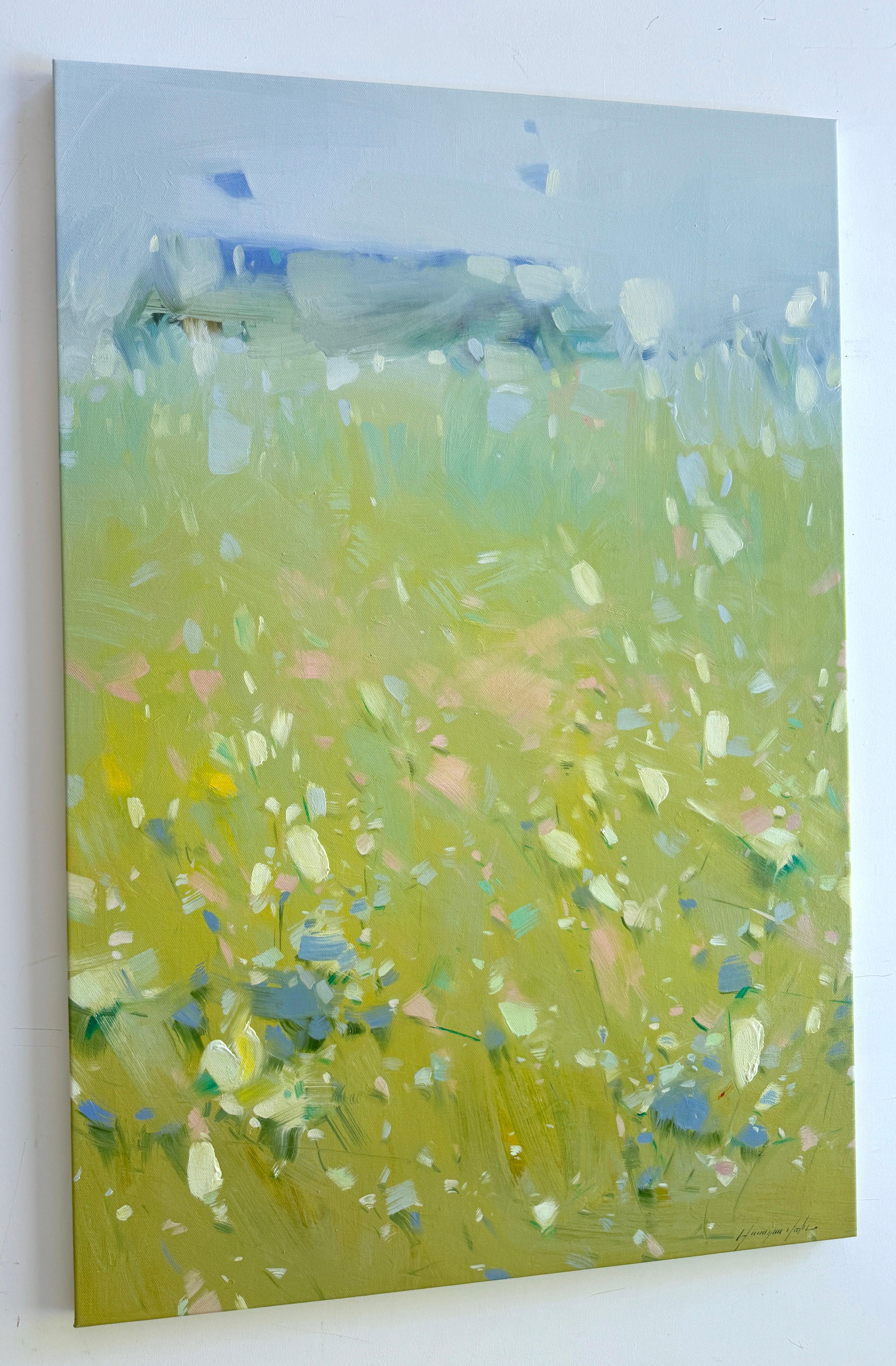 Splash of Morning Landscape, Original Ölgemälde, hängefertig, Impressionismus im Angebot 2