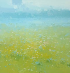 Spring Field, Impressionism Original oil Painting, Ready to Hang