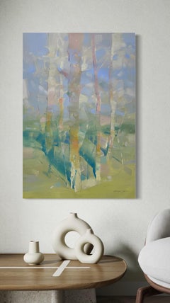 Spring Grove Landscape Original oil Painting, Ready to Hang