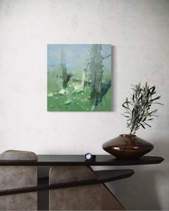 Spring Morning Landscape Original oil Painting, Ready to Hang