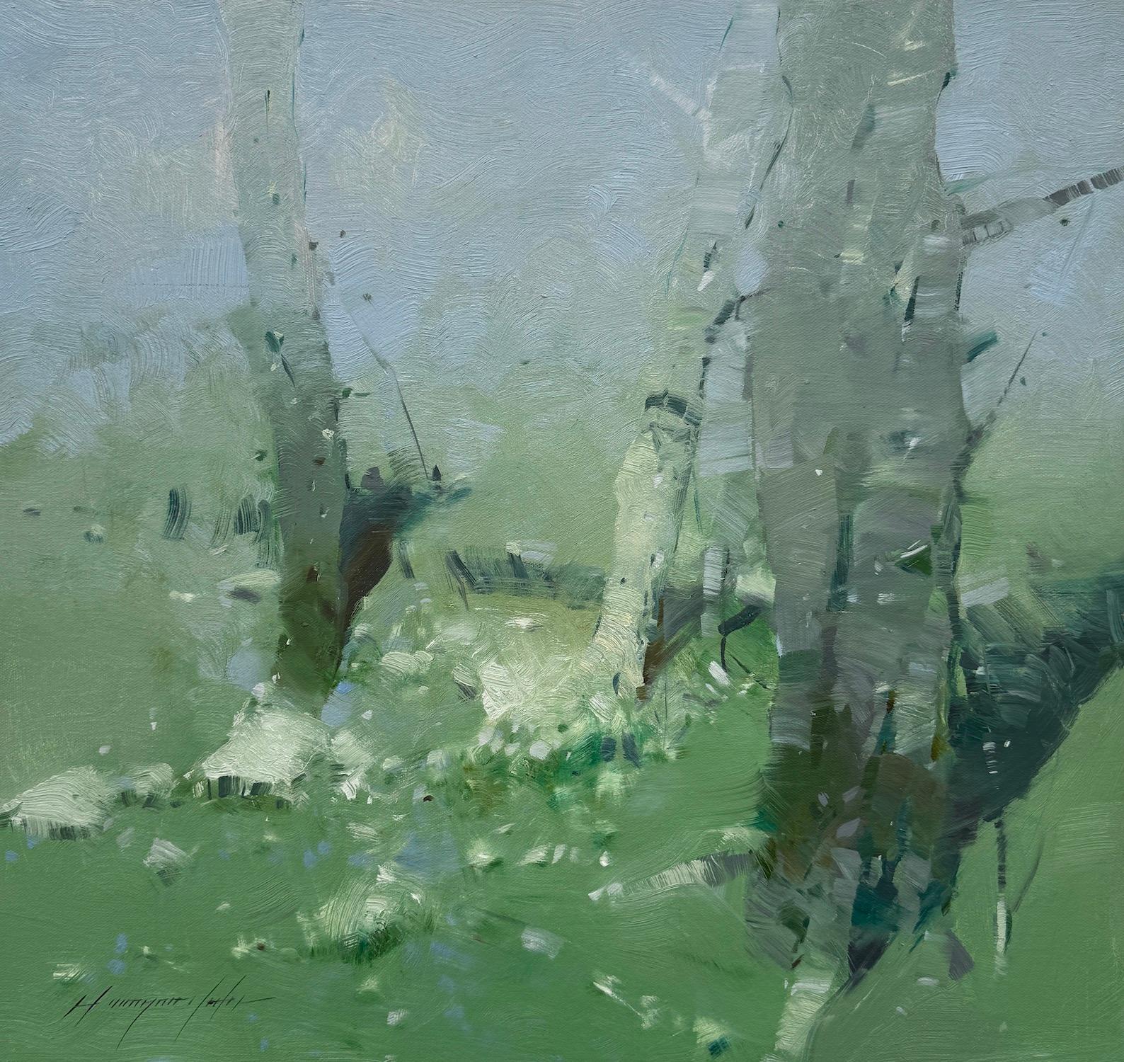 Vahe Yeremyan Landscape Painting - Spring Morning Landscape Original oil Painting, Ready to Hang