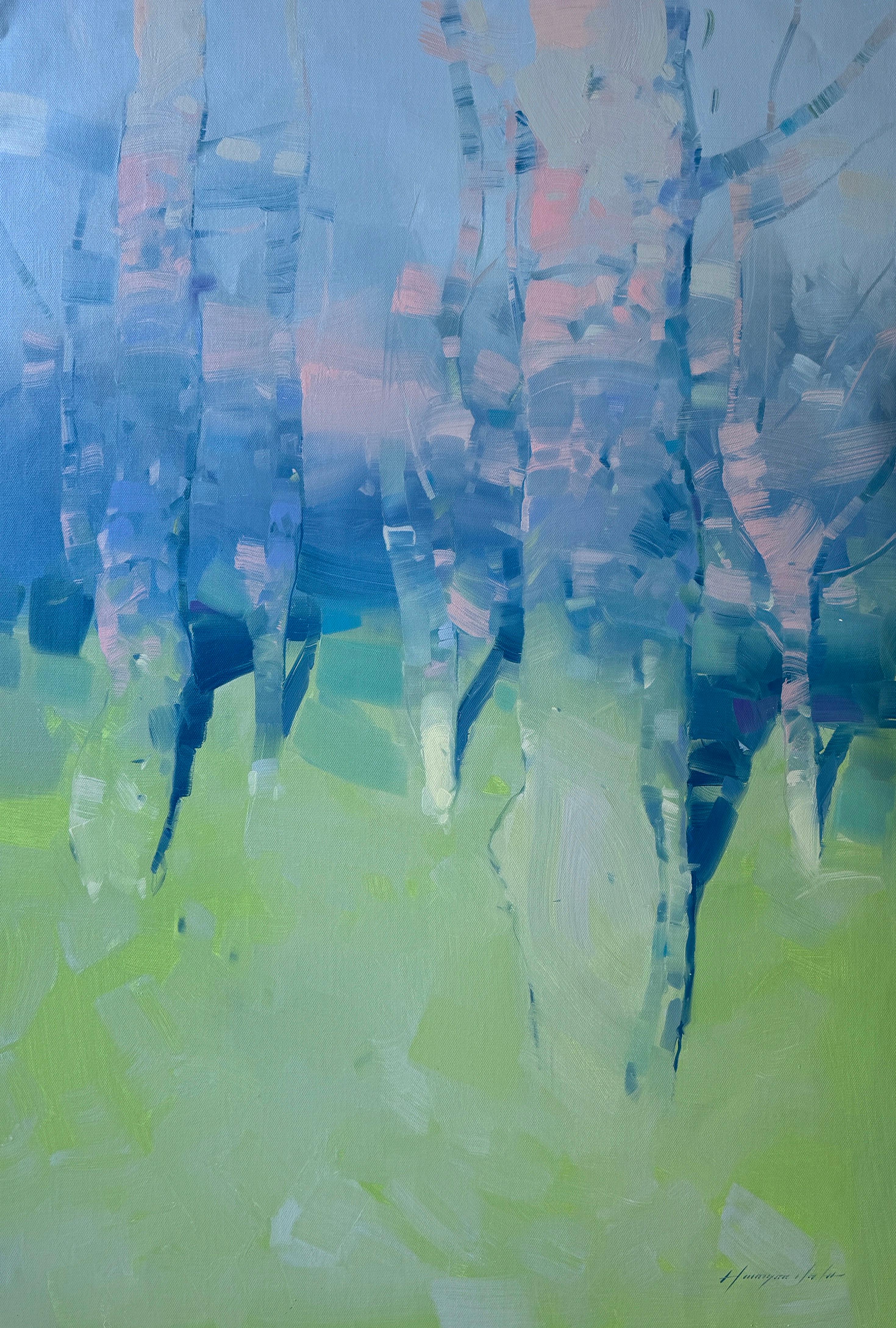 Landscape Painting de Vahe Yeremyan - Mañana de primavera, Paisaje, Pintura al óleo original, Lista para colgar, Impresionismo