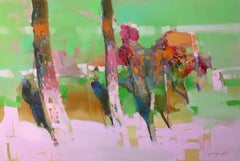Spring Motive, Landscape Original Oil Painting, Handmade Artwork