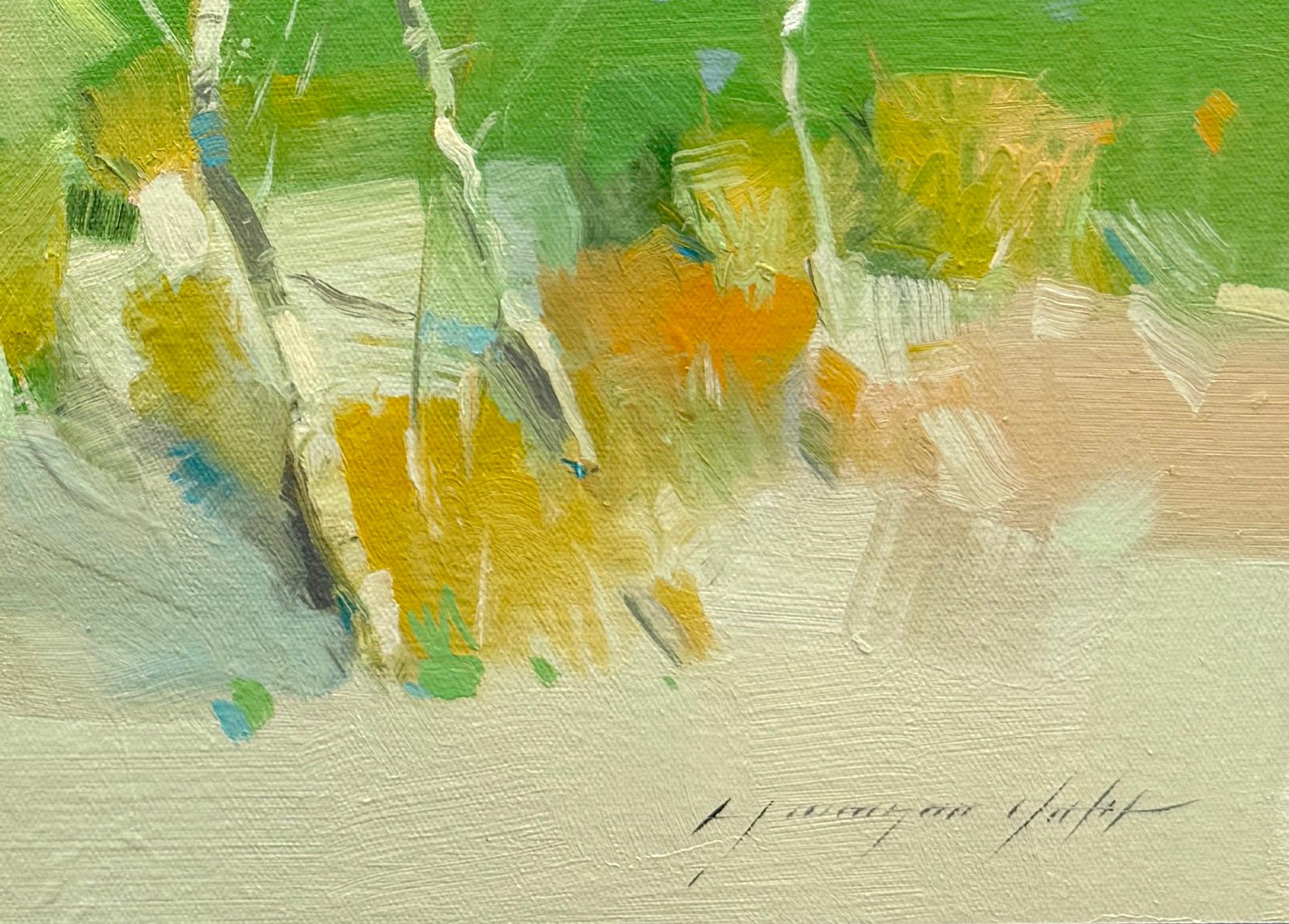 Tavolozza di primavera, Paesaggio, Pittura a olio originale, pronta da appendere - Painting di Vahe Yeremyan