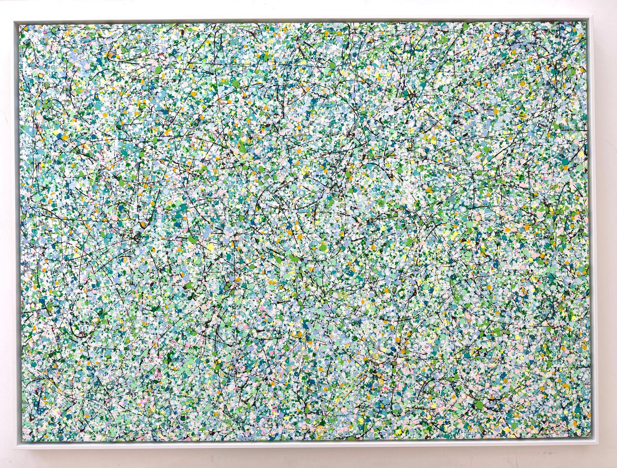 Spring Structure Abstract Artwork Original Painting Ready to Hang - Gray Abstract Painting by Vahe Yeremyan