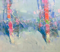 Spring Trees, Impressionism, Original oil Painting, Ready to Hang