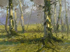 Spring Trees, Impressionism Original oil Painting, Ready to Hang