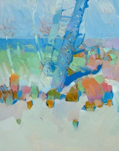 Spring Trees, Landscape Impressionism Original oil Painting, Ready to Hang
