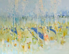 Primavera Árboles Paisaje Impresionismo Pintura al óleo original, Lista para colgar