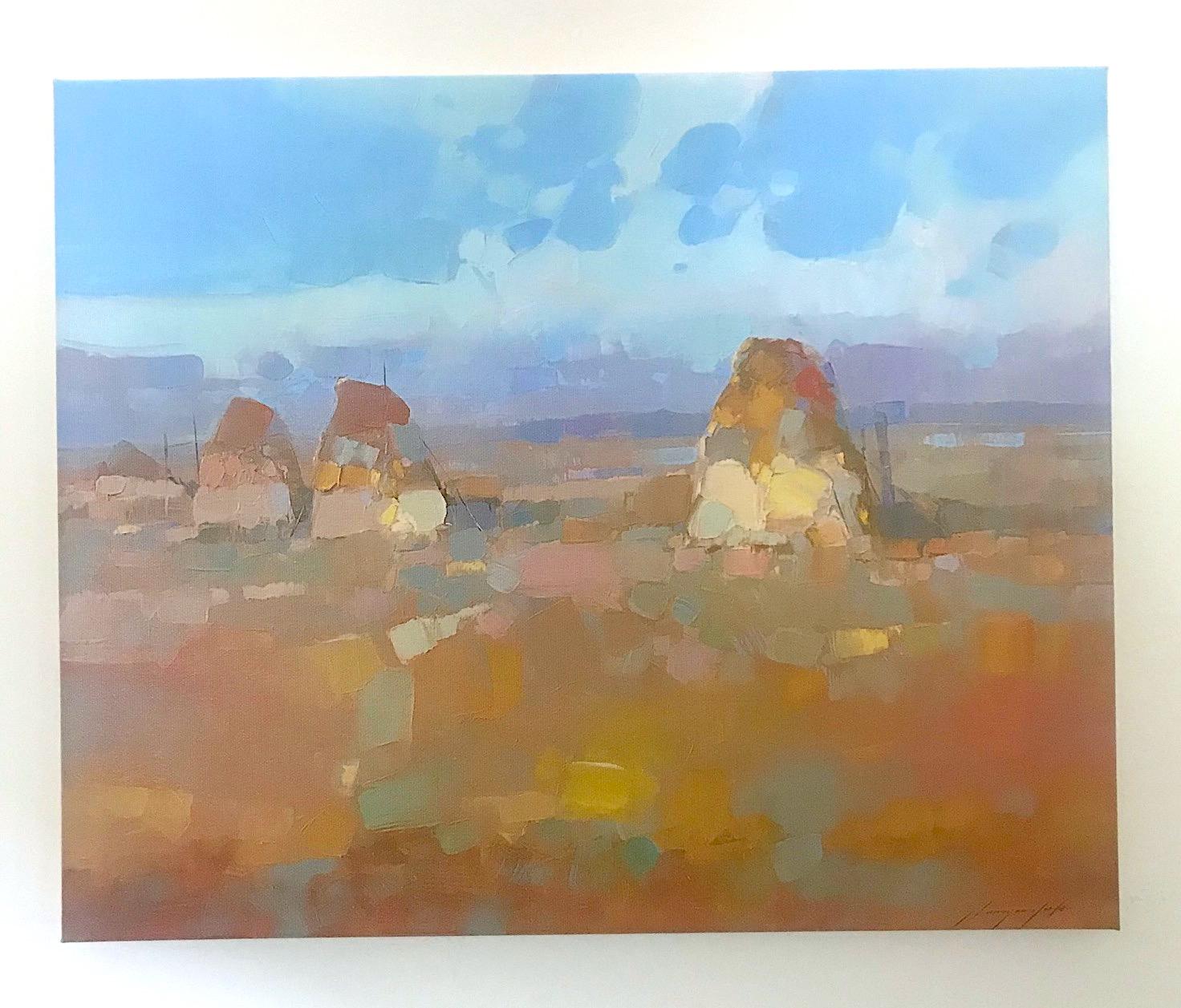 Stacks, Print on Canvas - Brown Landscape Painting by Vahe Yeremyan