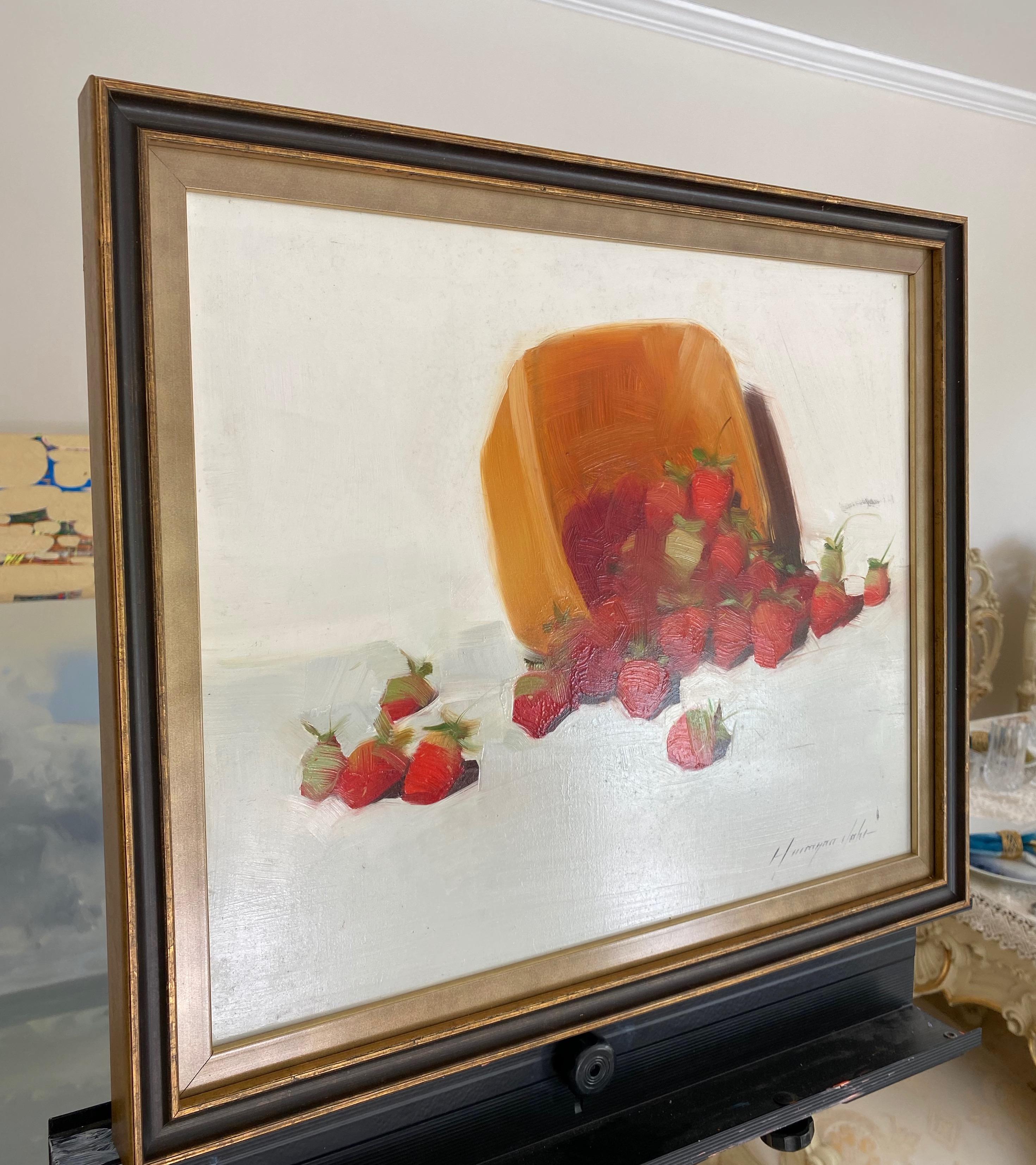 Erdbeer, Stillleben, Küchenkunst, Original-Ölgemälde, hängefertig (Impressionismus), Painting, von Vahe Yeremyan
