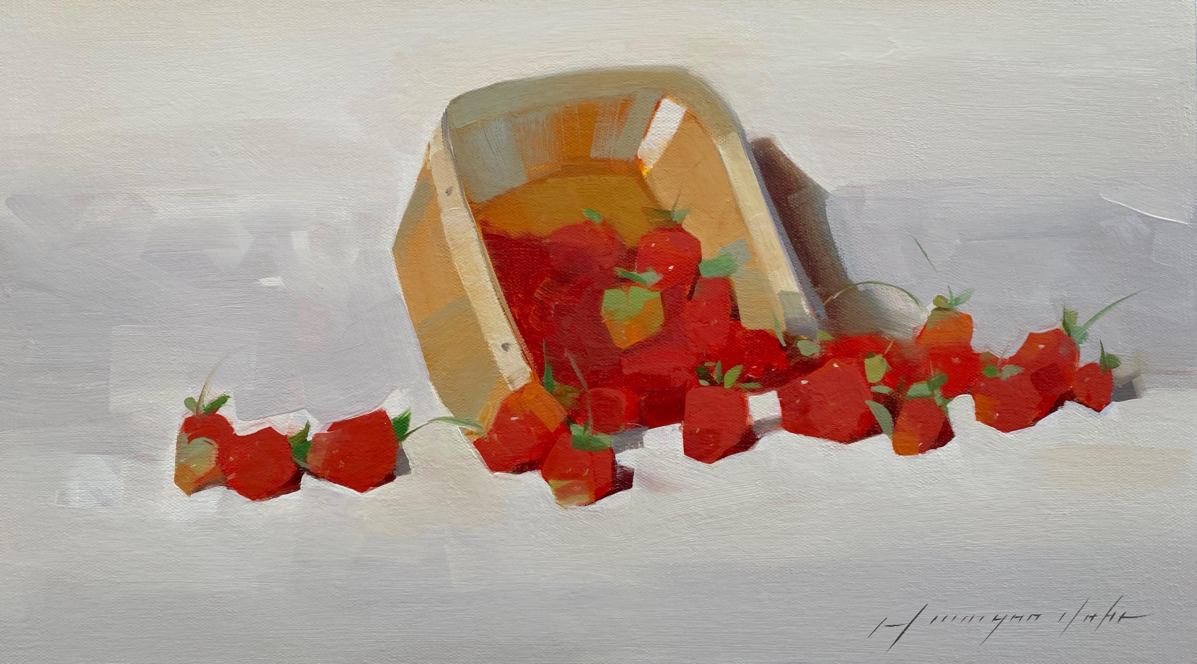 Vahe Yeremyan Still-Life Painting - Strawberries, Original oil Painting, Ready to Hang