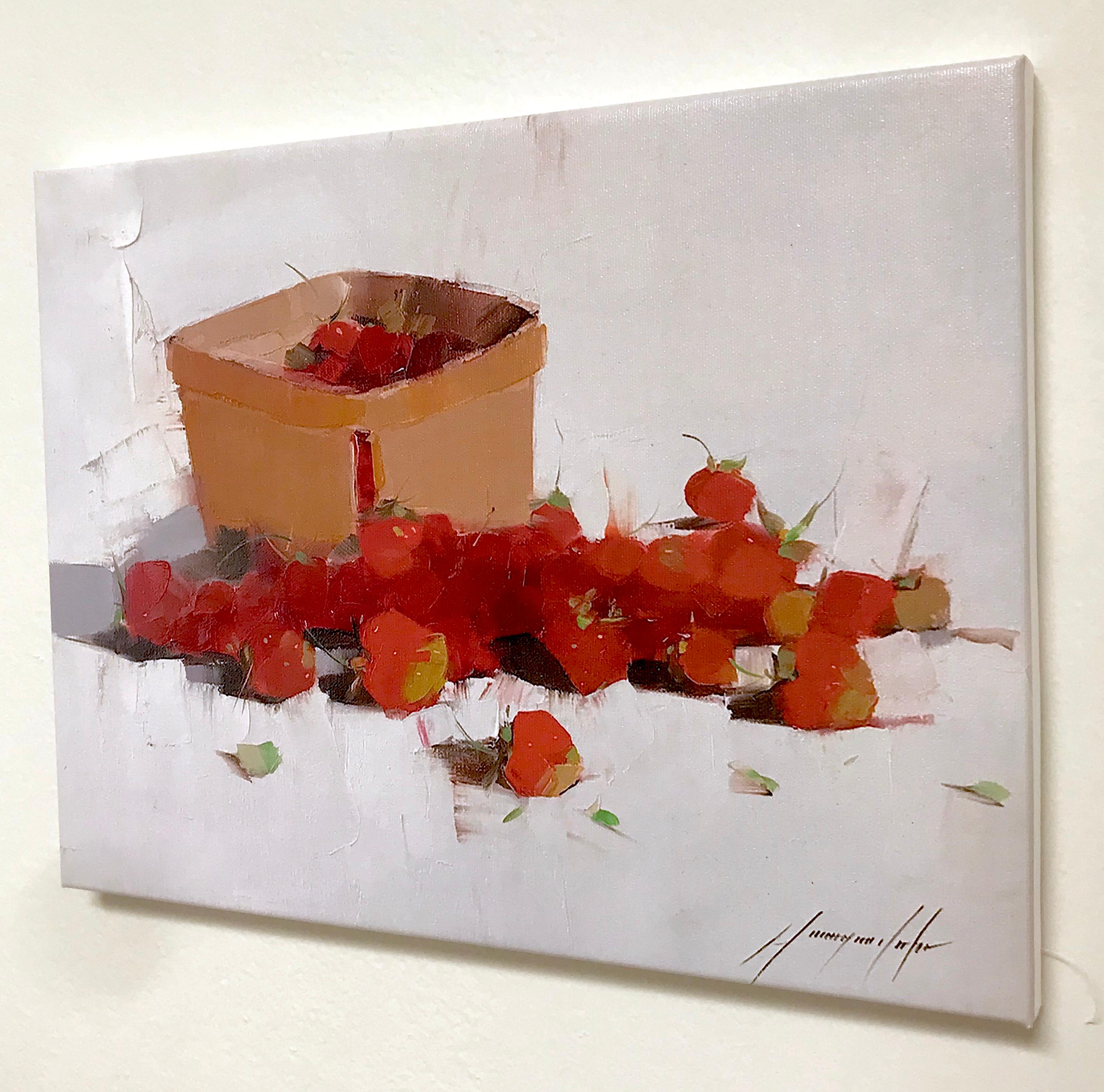 Strawberries Print on Canvas - Impressionist Painting by Vahe Yeremyan