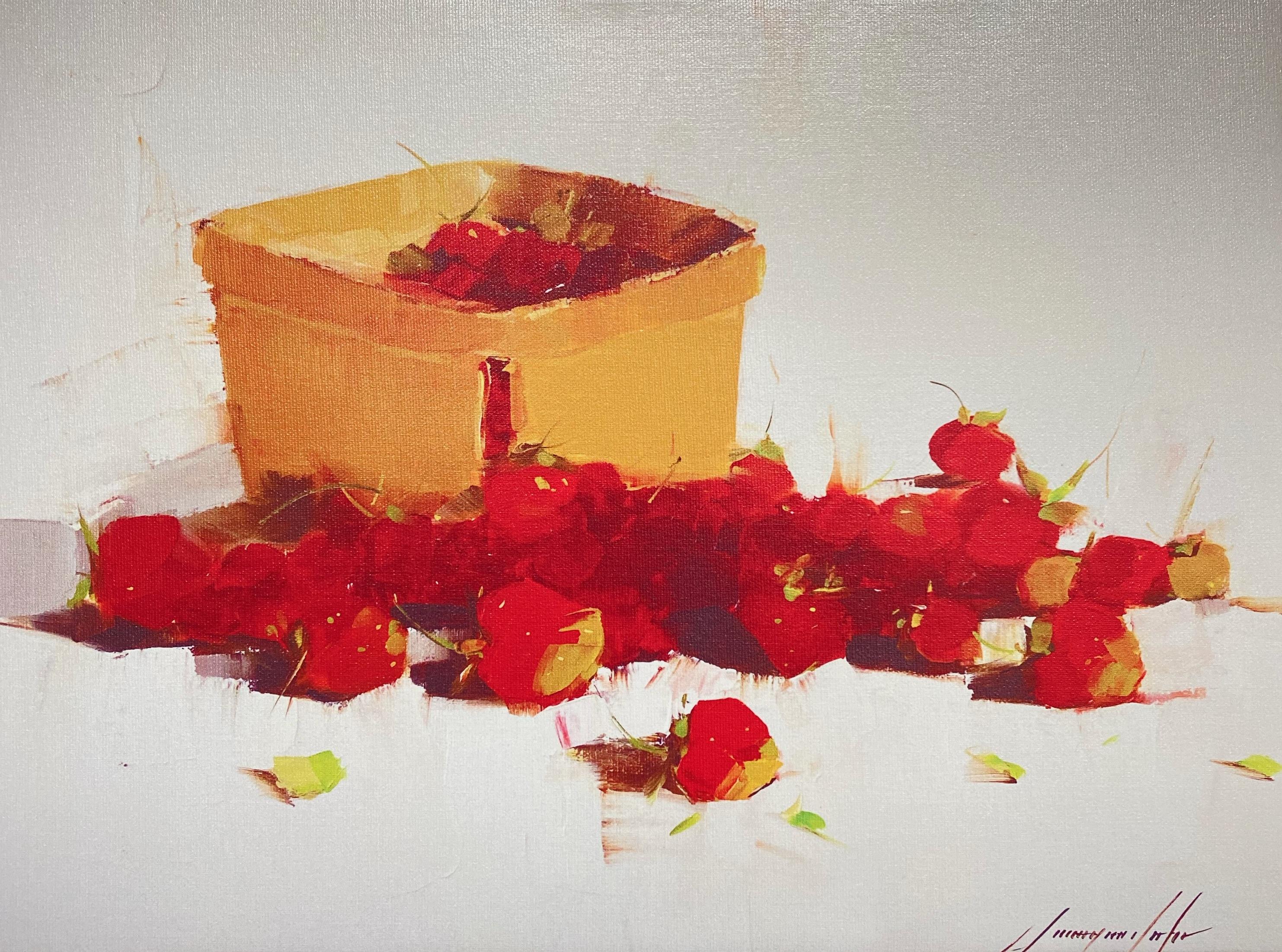 Vahe Yeremyan Landscape Painting - Strawberries, Print on Canvas