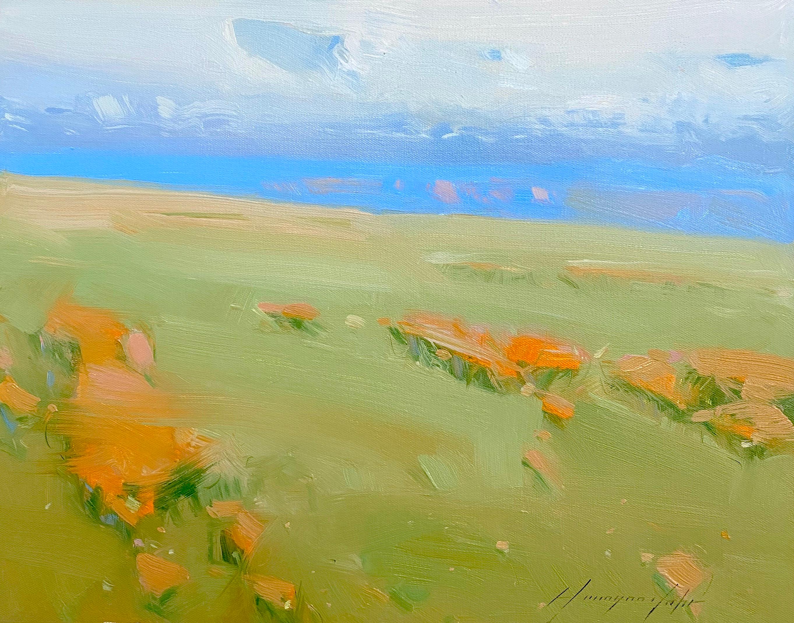 Vahe Yeremyan Landscape Painting - Summer Day, Original oil Painting, Ready to Hang