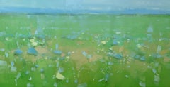 Summer Field, Landscape Impressionism Original oil Painting, Ready to Hang