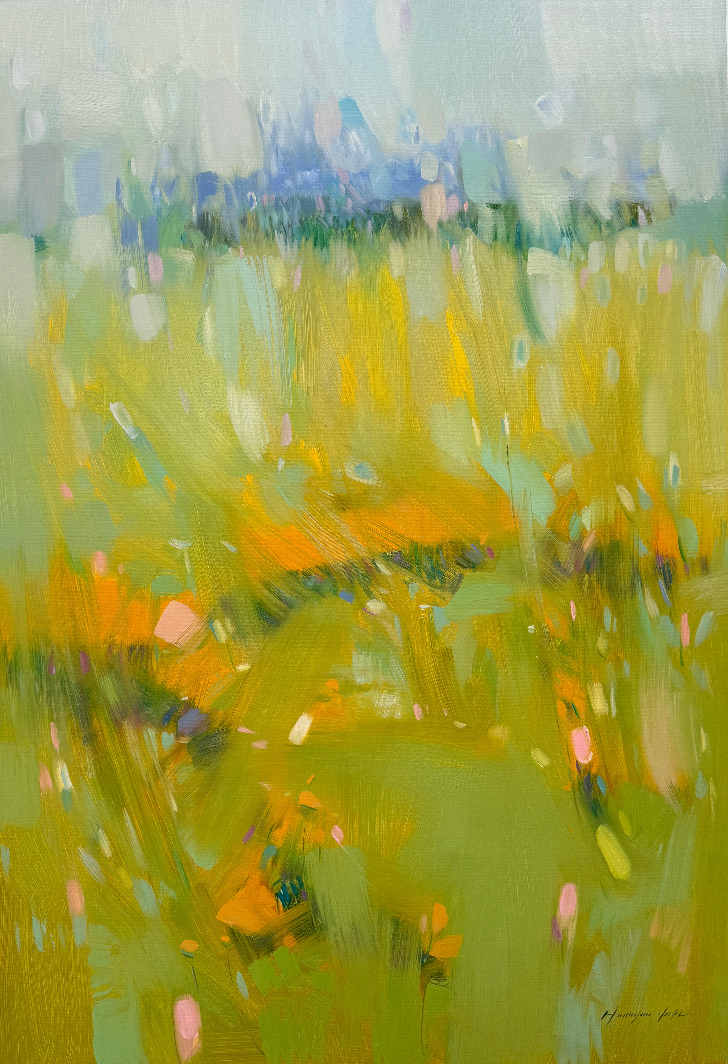 Landscape Painting de Vahe Yeremyan - Campo de verano, Paisaje, Pintura al óleo original, Lista para colgar, Impresionismo