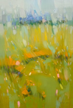 Summer Field, Landscape, Original oil Painting, Ready to Hang, Impressionism