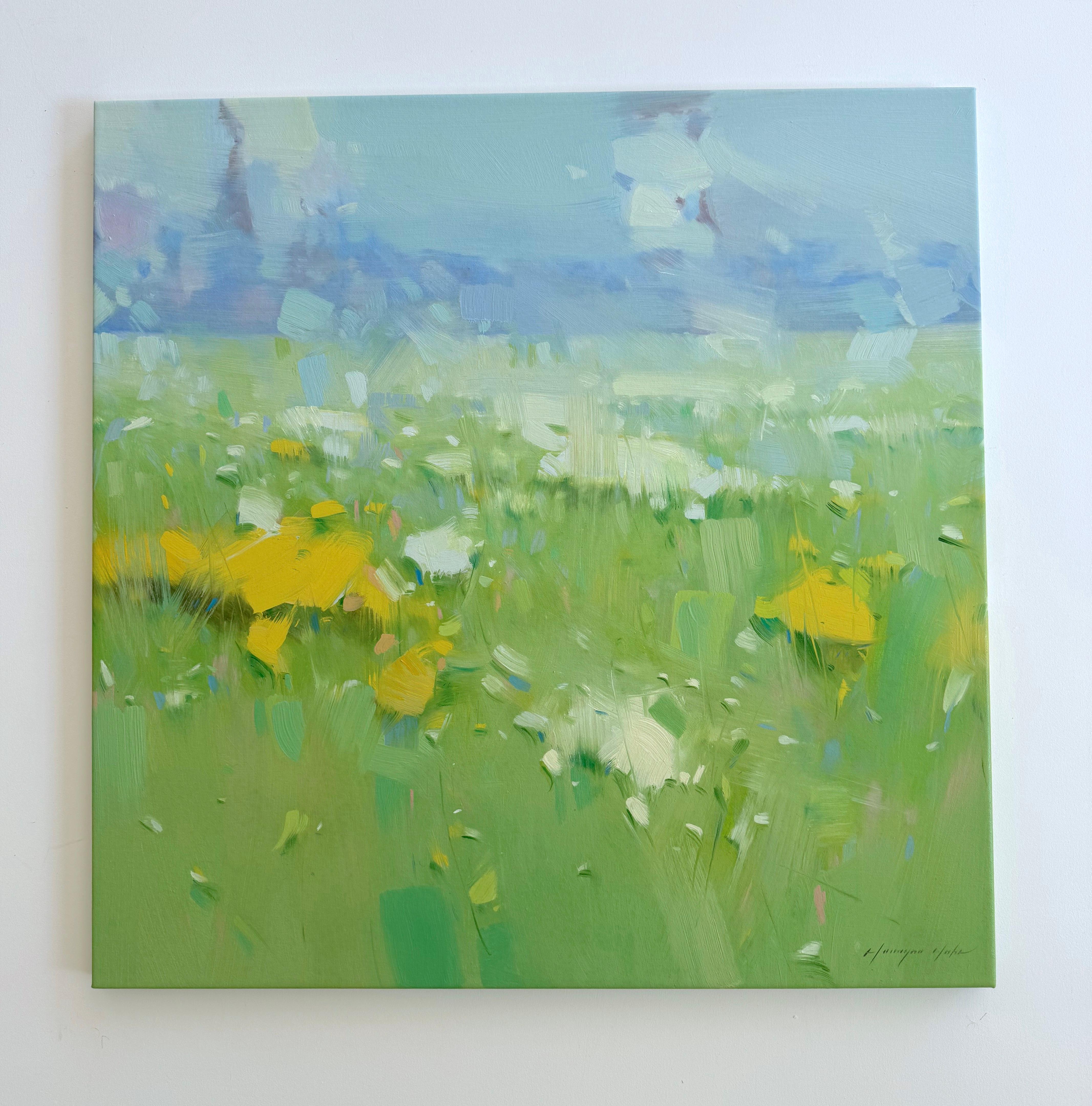 Sommerblumen, Landschaft, Original-Ölgemälde, hängefertig, Impressionismus – Painting von Vahe Yeremyan