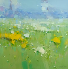 Sommerblumen, Landschaft, Original-Ölgemälde, hängefertig, Impressionismus