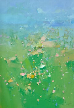 Summer Impression Landscape Original oil Painting, Ready to Hang