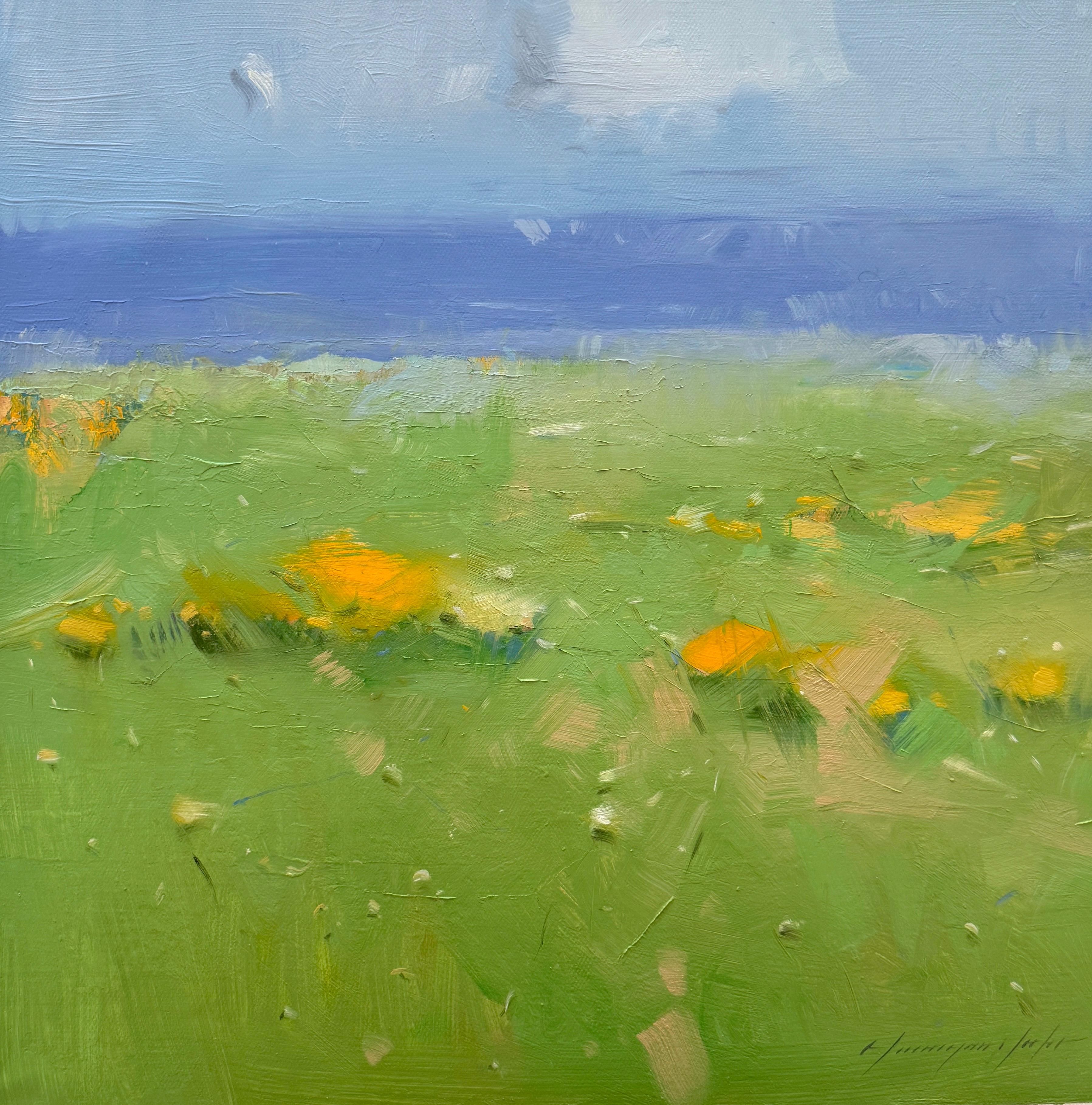 Landscape Painting di Vahe Yeremyan - Viaggio d'estate, Impressionismo Pittura ad olio originale, pronta da appendere