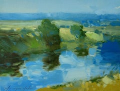 Summer Lake, Original oil Painting, Ready to Hang