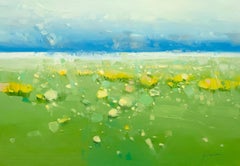 Summer Meadow, Impressionismus, Original-Ölgemälde, hängefertig