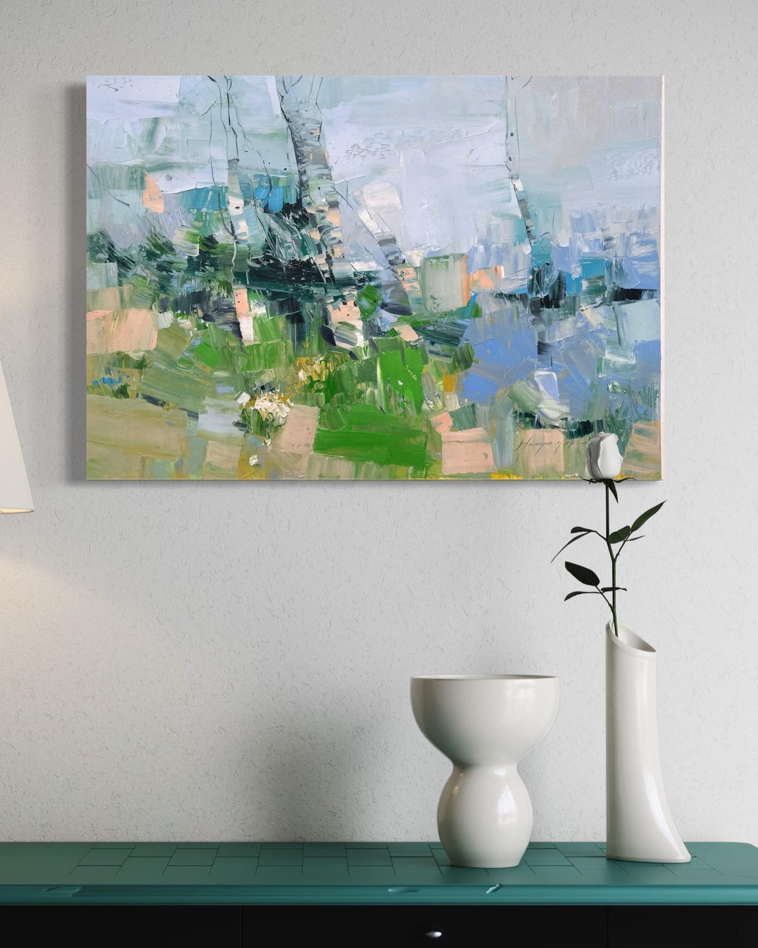 Palette d'été Impressionnisme Peinture à l'huile originale prête à être accrochée en vente 1