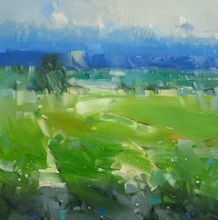Summer Path Landscape Impressionism Original oil Painting, Ready to Hang