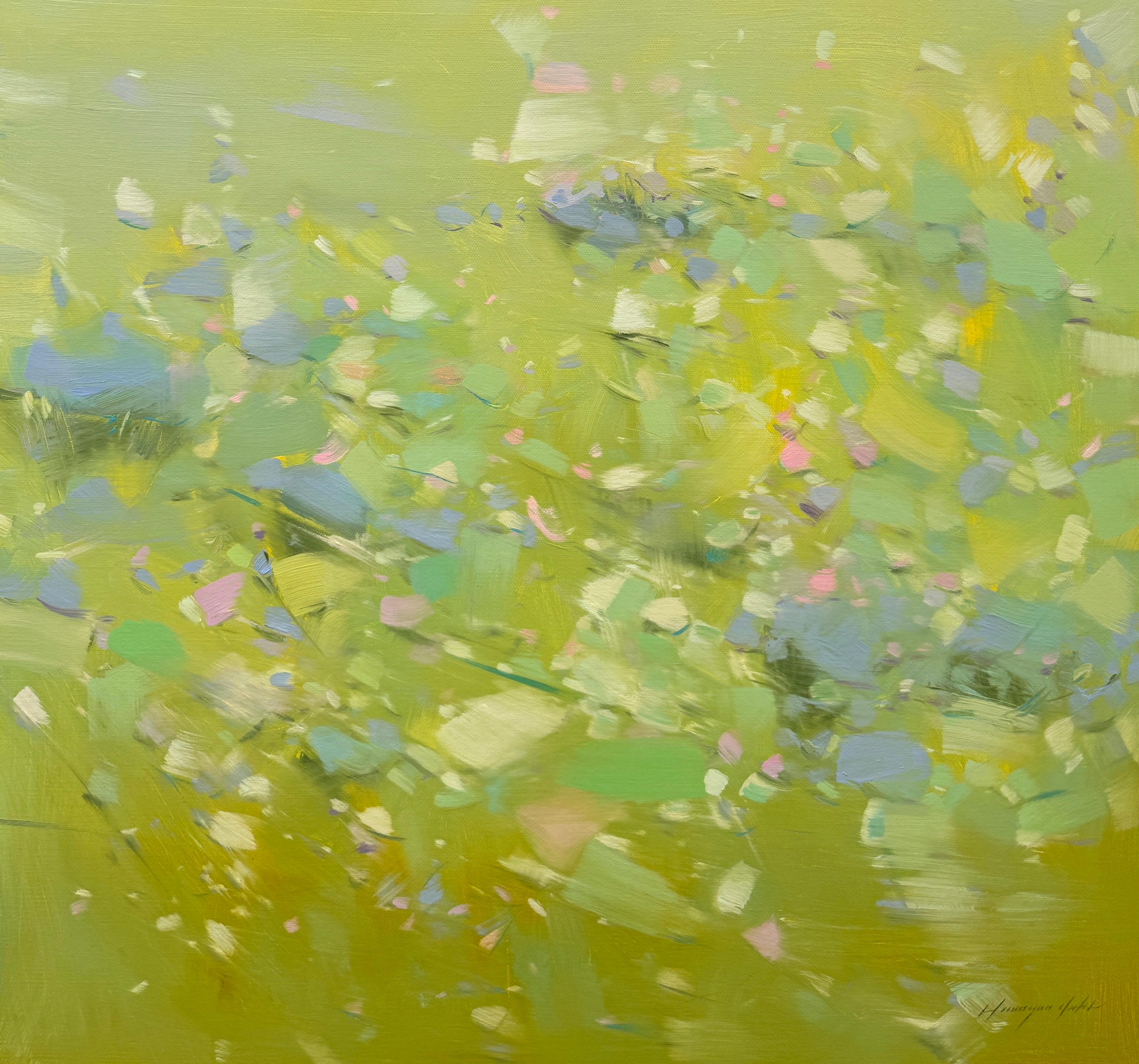 Silenzio d'estate, Paesaggio, Pittura ad olio originale, pronta da appendere, Impressionismo - Painting di Vahe Yeremyan