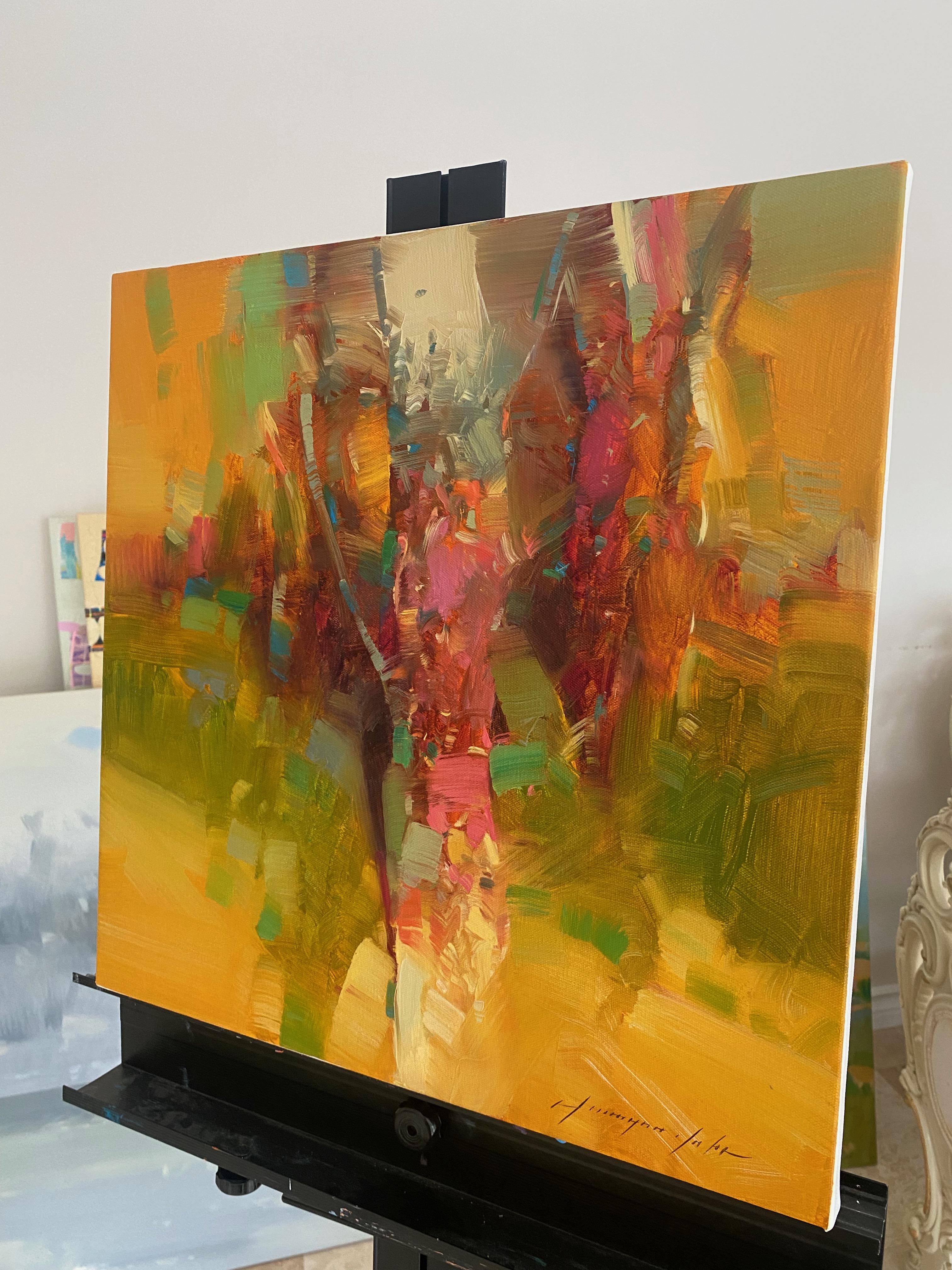 Sommerbäume, Landschaft, Original-Ölgemälde, hängefertig – Painting von Vahe Yeremyan