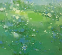 Summer Valley, Impressionism Original oil Painting, Ready to Hang