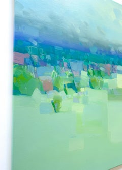 Valle d'estate, Paesaggio Impressionismo Pittura ad olio originale, pronta da appendere