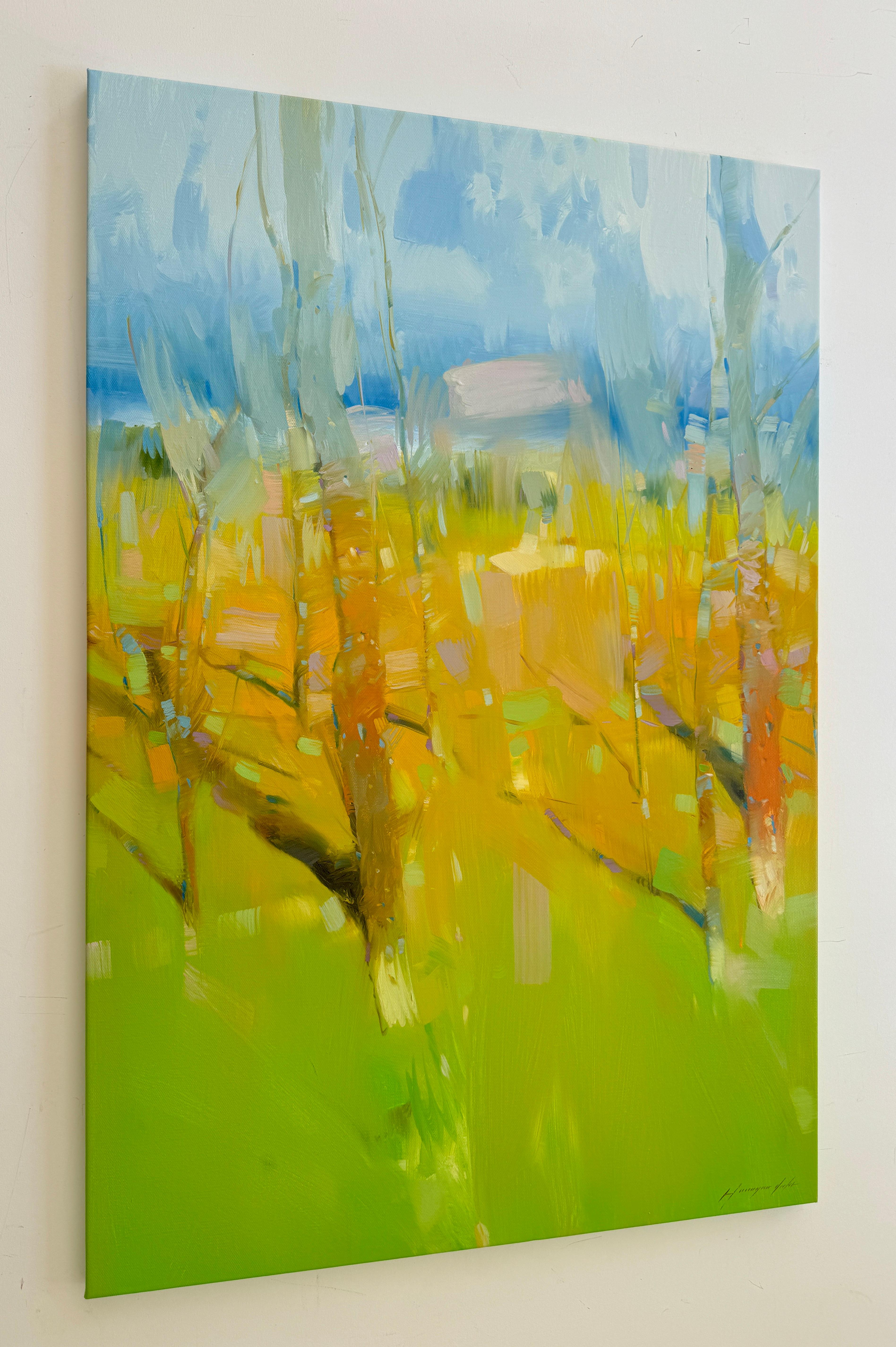 Día soleado, Paisaje impresionismo Pintura al óleo original, Lista para colgar - Painting Impresionista de Vahe Yeremyan