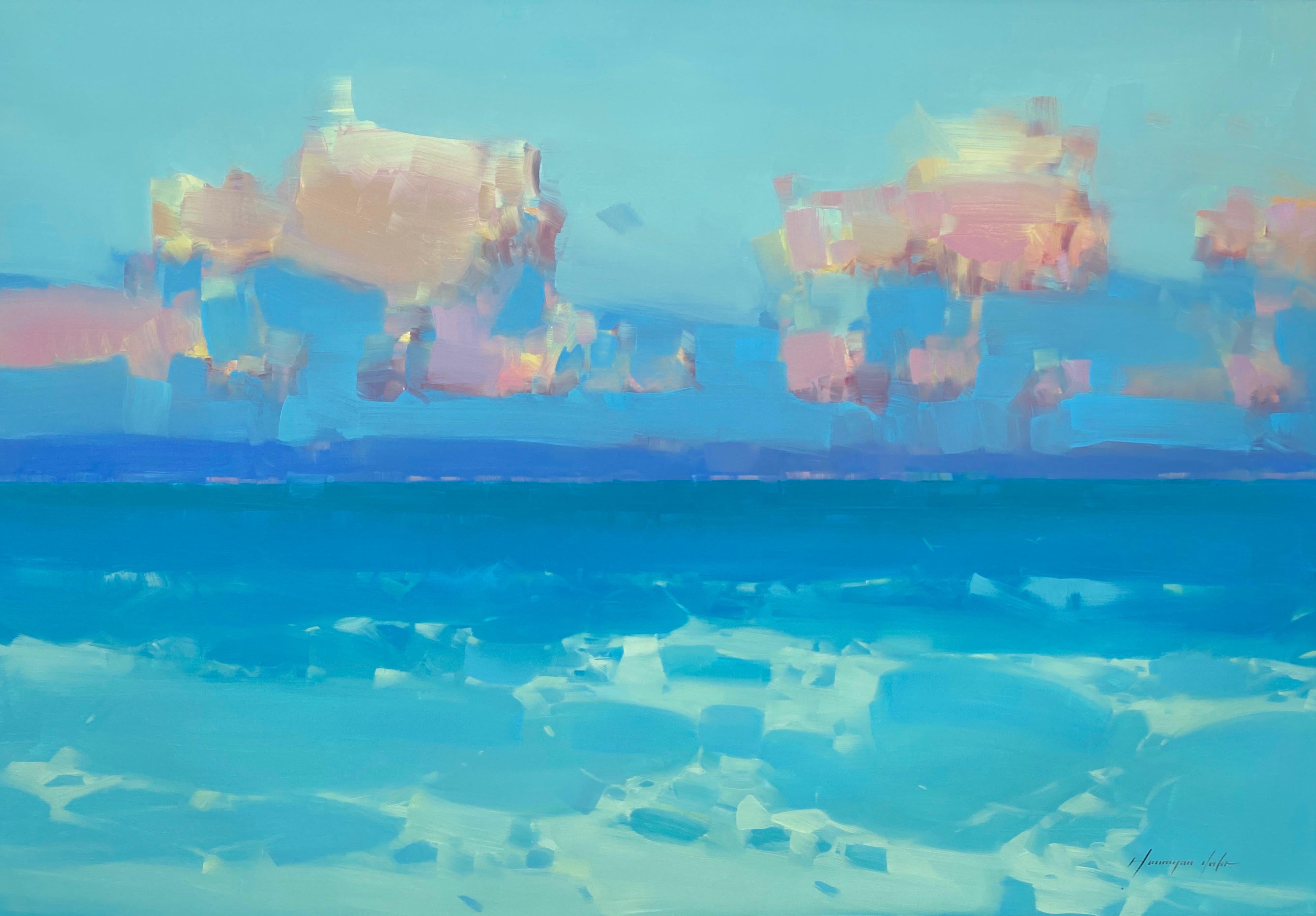 Vahe Yeremyan Abstract Painting – Sonnenuntergang, Abstraktes Ölgemälde