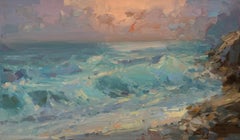 Sunset, Impressionism Original oil Painting, Ready to Hang