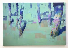 Trees in Cobalt, Print on Canvas