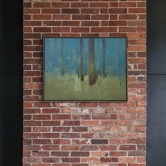 Árboles en turquesa Impresionismo Pintura al óleo original Lista para colgar