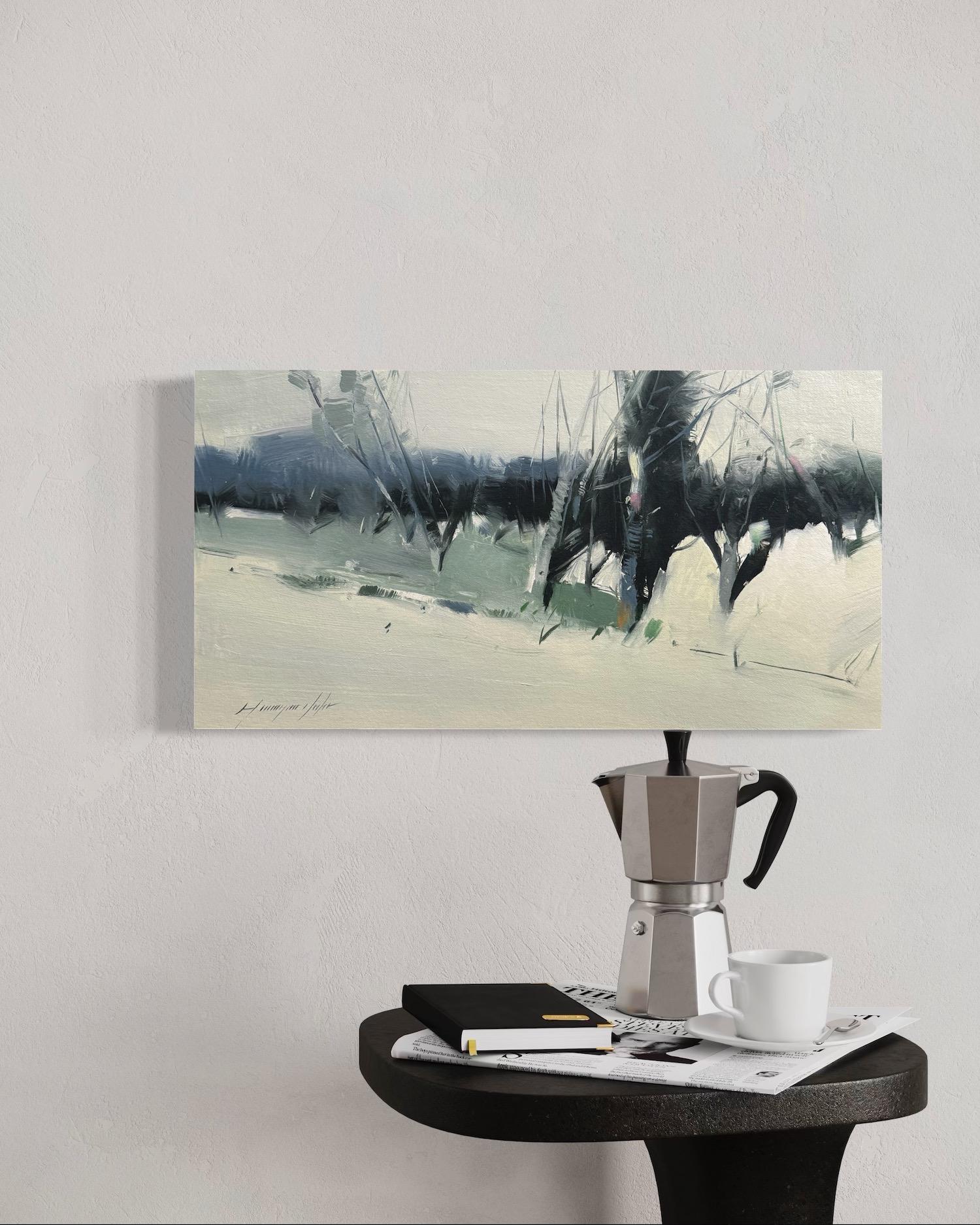 Alberi Paesaggio Impressionismo Pittura a olio originale, pronta da appendere in vendita 2