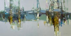 Alberi, Paesaggio, Pittura ad olio originale, pronta da appendere