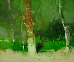 Árboles, Pintura al óleo original, Lista para colgar