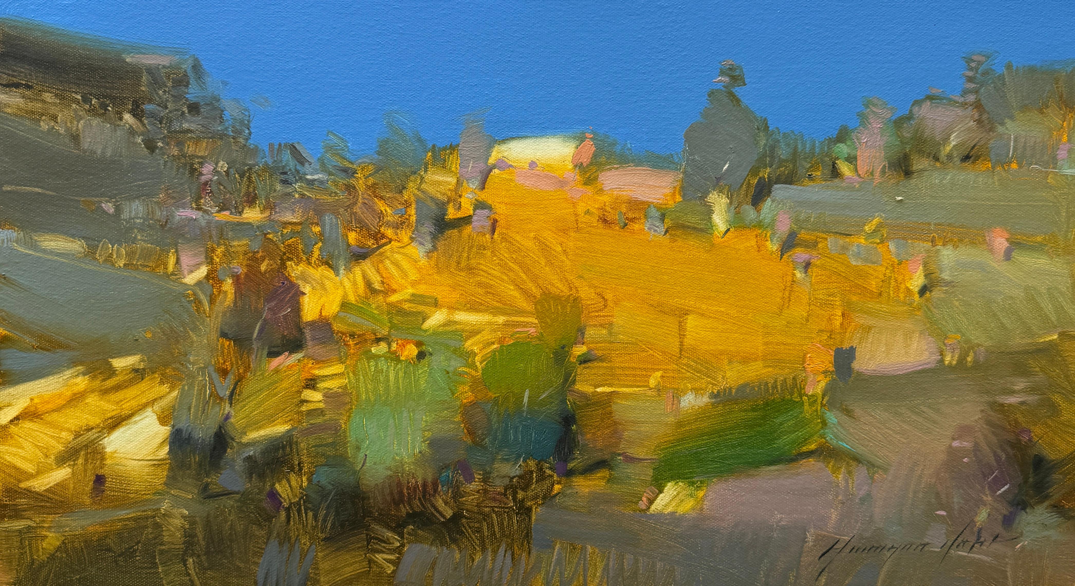 Landscape Painting di Vahe Yeremyan - Paesaggio della valle Impressionismo Pittura ad olio originale, pronta da appendere