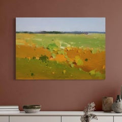 Paesaggio con vista sulla valle Impressionismo Pittura a olio originale, pronta da appendere