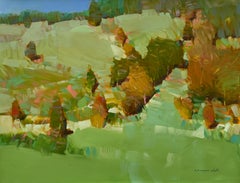 Valley View Landscape Impressionism Original Painting Ready to Hang