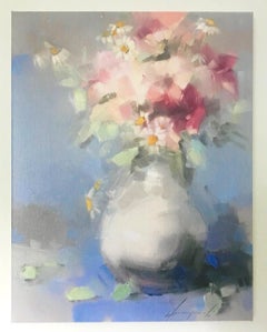 Vase of Flowers, Print on Canvas