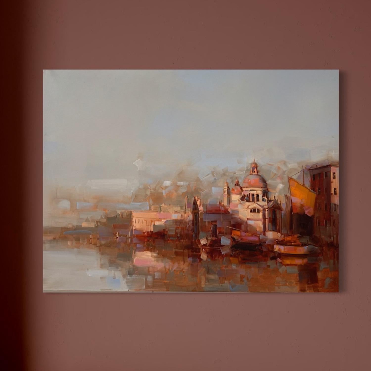 Venice Santa Maria Cityscape Impressionism Original Painting Ready to Hang For Sale 5