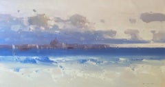 Veduta di Venezia, Costa, Pittura a olio originale, pronta per essere appesa
