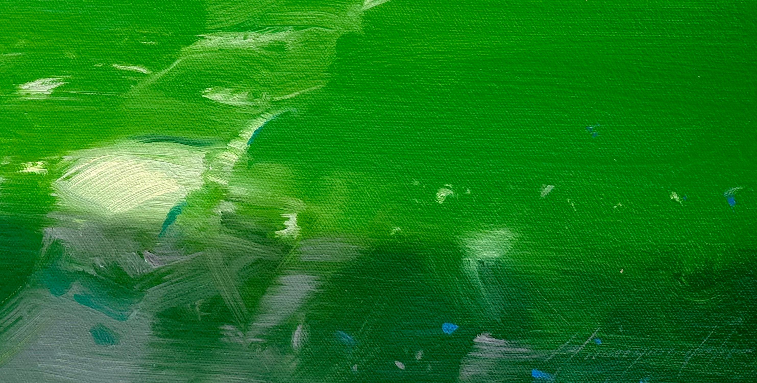 <p>Commenti dell'artista<br>L'artista Vahe Yeremyan presenta un paesaggio astratto con audaci tonalità di verde e blu. An He dipinge un'ampia veduta dell'oceano dalla prospettiva di un vasto pascolo. Vahe crea sottili sfumature all'interno