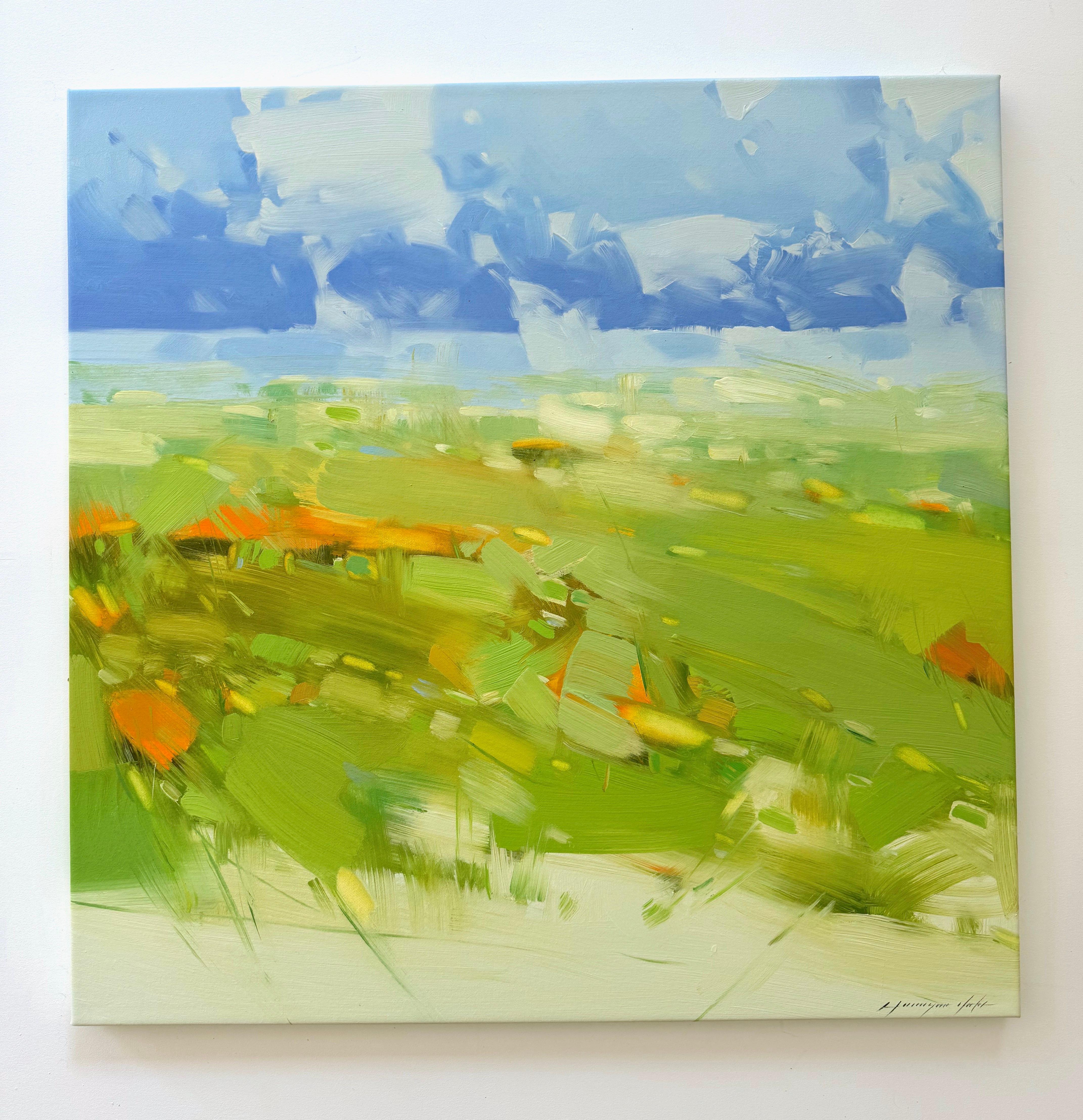 Verano vibrante, Paisaje, Pintura al óleo original, Lista para colgar, Impresionismo - Painting de Vahe Yeremyan